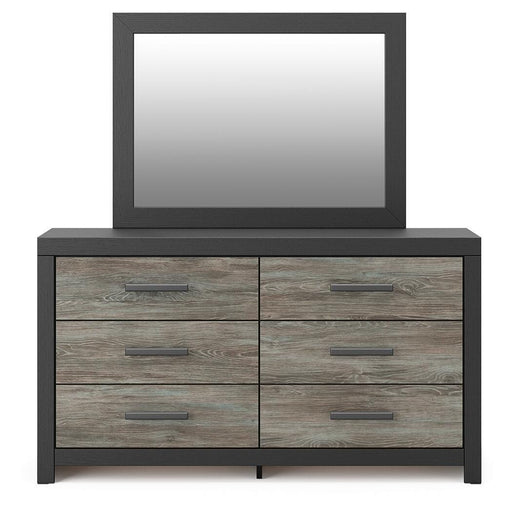 Broachmyn Queen Bookcase Panel Bed, Dresser, Mirror and Nightstand - PCB1118B21