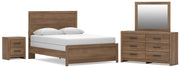 Broachmyn Queen Panel Bed, Dresser, Mirror and Nightstand - PCB1116B13