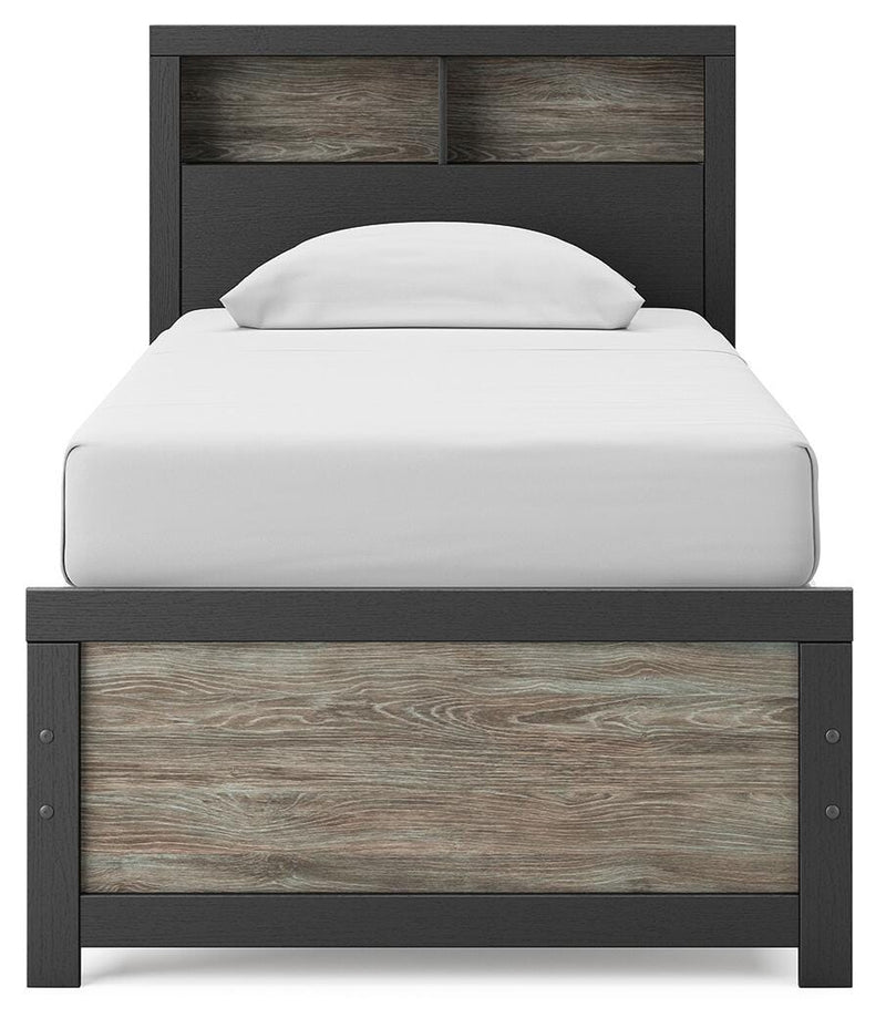 Broachmyn Twin Bookcase Bed, Dresser and Mirror - PCB1118B14