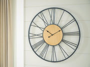 Brockett Black/Natural Wall Clock - A8010452