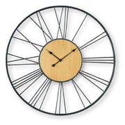 Brockett Black/Natural Wall Clock - A8010452