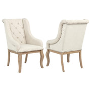 Brockway Upholstered Arm Chair Barley Brown (Set of 2) - 110293
