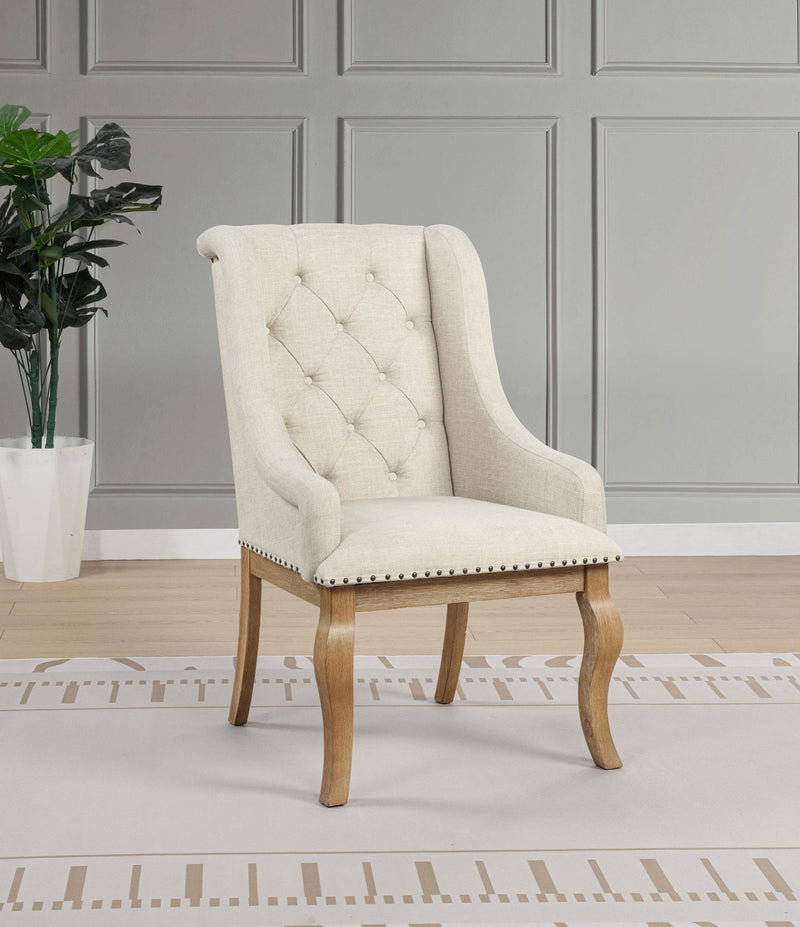 Brockway Upholstered Arm Chair Barley Brown (Set of 2) - 110293