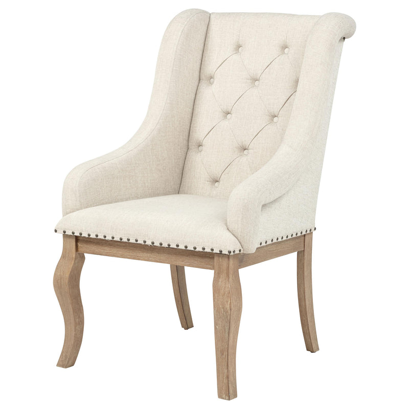 Brockway Upholstered Arm Chair Barley Brown (Set of 2) - 110293