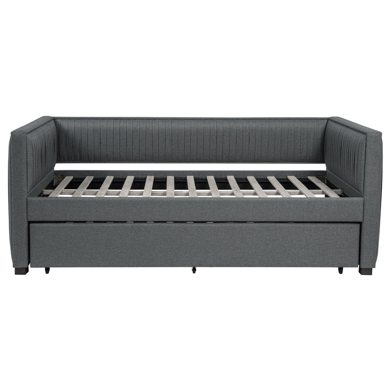 Brodie Upholstered Twin Daybed with Trundle Grey - 300554
