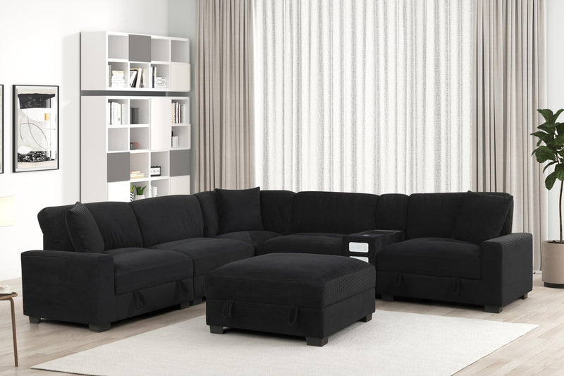 Brody - Black Ottoman with Lift-Up Storage - S520-O
