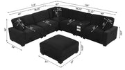 Brody - Black Ottoman with Lift-Up Storage - S520-O