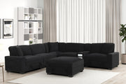 Brody - Black Sectional with Lift-Up Storage, Console, Bluetooth Speaker, Storage Drawer, USB Charger - S520-Sectional