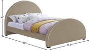 Brody Velvet Queen Bed Beige - Gate FurnitureQueen Bed