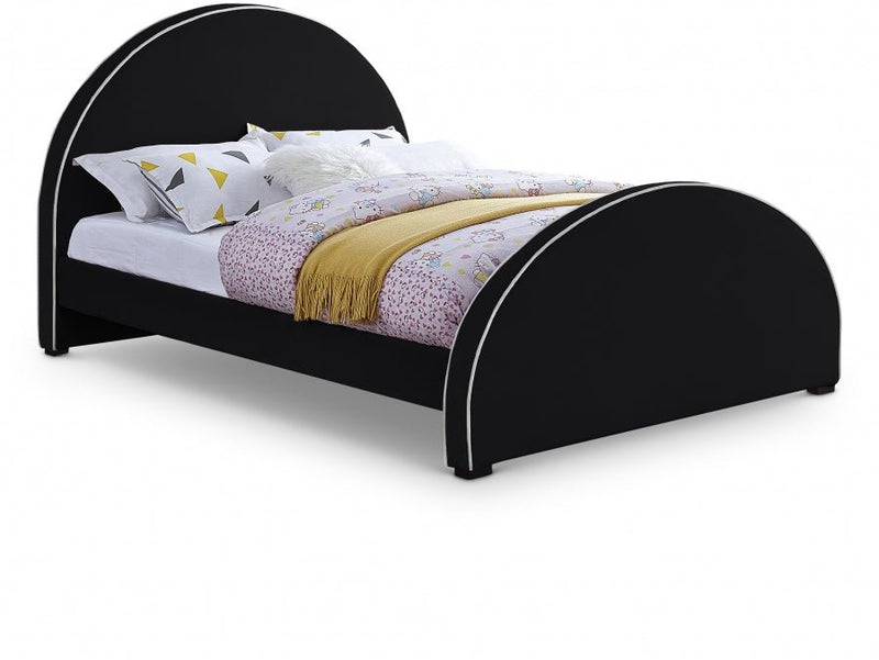 Brody Velvet Queen Bed Black - Gate FurnitureQueen Bed