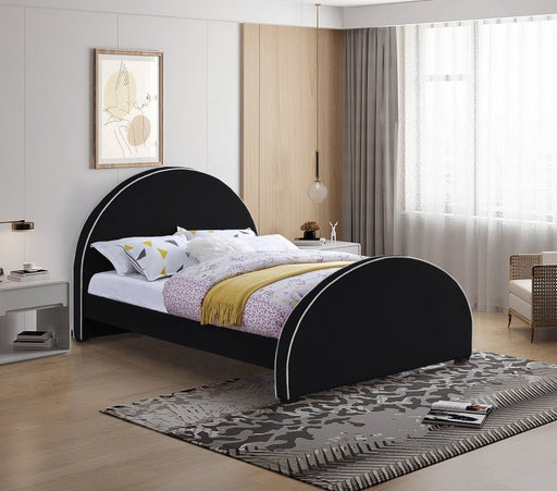 Brody Velvet Queen Bed Black - Gate FurnitureQueen Bed