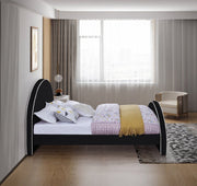 Brody Velvet Queen Bed Black - Gate FurnitureQueen Bed