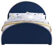 Brody Velvet Queen Bed Blue - Gate FurnitureQueen Bed