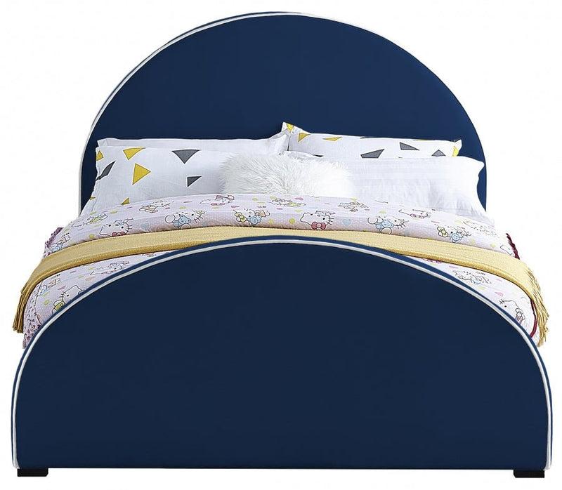Brody Velvet Queen Bed Blue - Gate FurnitureQueen Bed
