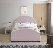 Brody Velvet Queen Bed Pink - Gate FurnitureQueen Bed