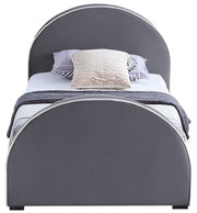 Brody Velvet Twin Bed Grey - Gate FurnitureTwin Bed