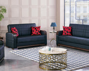 Bronx 63 in. Convertible Sleeper Loveseat in Black with Storage - Gate FurnitureLoveseat