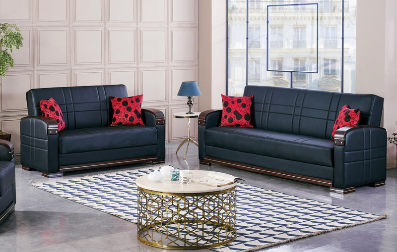 Bronx Convertible Black Sleeper Living Room Set - Gate FurnitureLiving Room Set