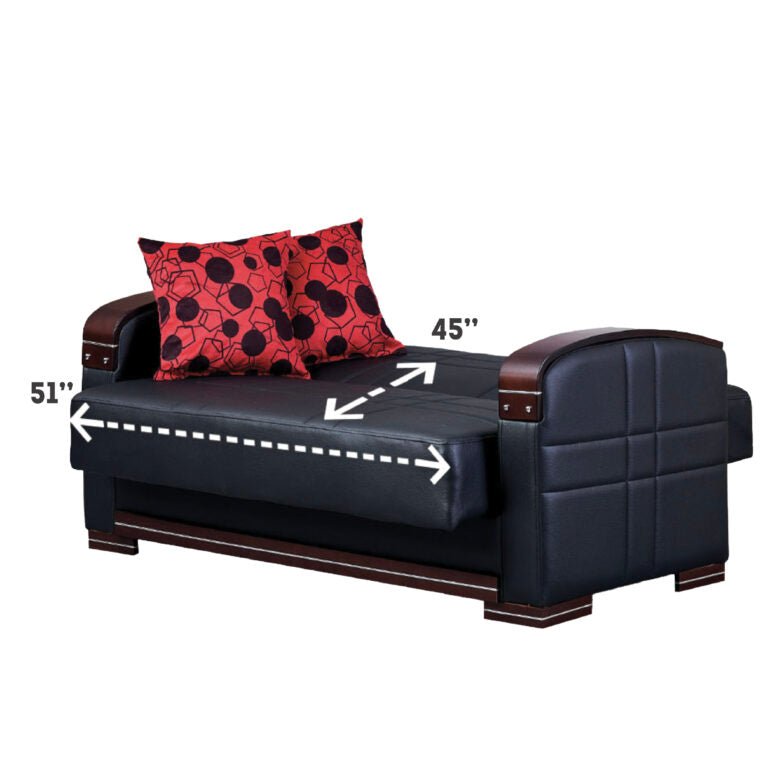Bronx Convertible Black Sleeper Living Room Set - Gate FurnitureLiving Room Set