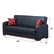 Bronx Convertible Black Sleeper Living Room Set - Gate FurnitureLiving Room Set