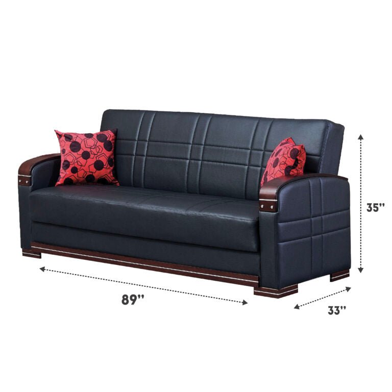Bronx Convertible Black Sleeper Living Room Set - Gate FurnitureLiving Room Set