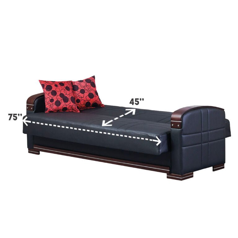 Bronx Convertible Black Sleeper Living Room Set - Gate FurnitureLiving Room Set