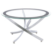 Brooke 2-piece Round Coffee and End Table Set Chrome - 702588-S2