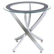 Brooke 2-piece Round Coffee and End Table Set Chrome - 702588-S2