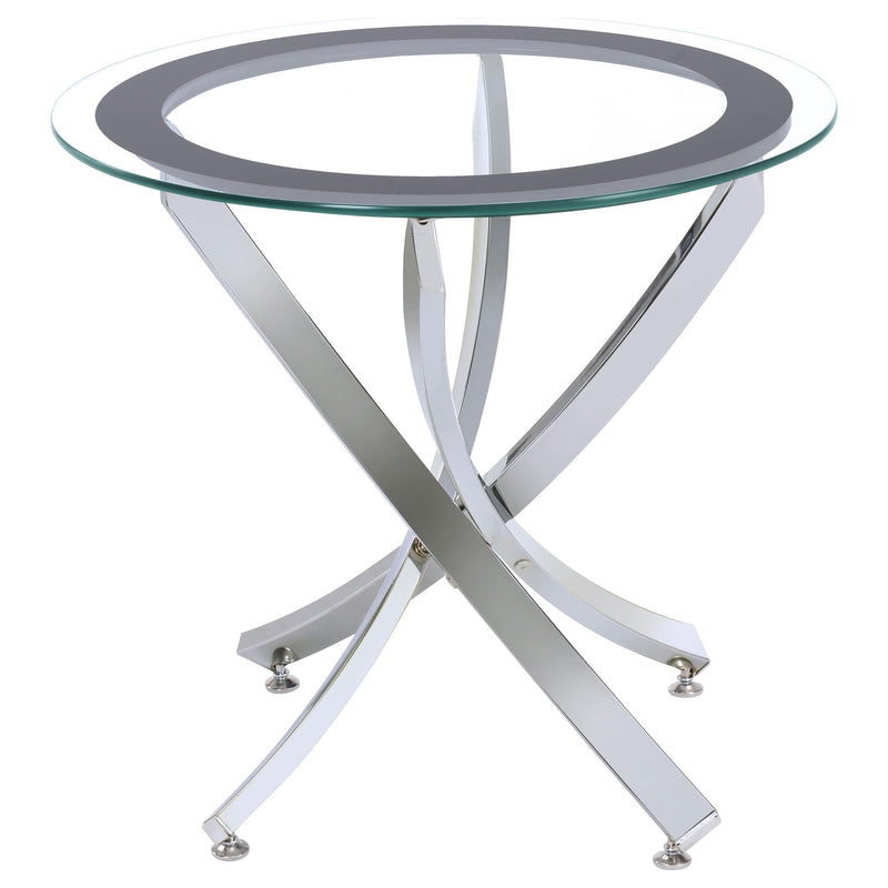 Brooke 2-piece Round Coffee and End Table Set Chrome - 702588-S2