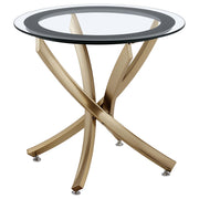 Brooke 2-piece Round Coffee and End Table Set Rose Brass - 707888-S2