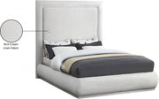 Brooke Linen Textured Fabric King Bed Cream - Gate FurnitureKing Bed