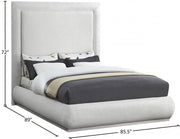 Brooke Linen Textured Fabric King Bed Cream - Gate FurnitureKing Bed