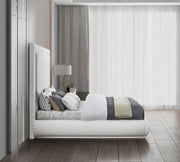 Brooke Linen Textured Fabric King Bed Cream - Gate FurnitureKing Bed