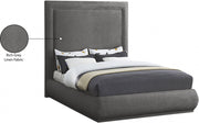 Brooke Linen Textured Fabric Queen Bed Grey - Gate FurnitureQueen Bed