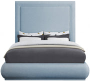 Brooke Linen Textured Fabric Queen Bed Light Blue - Gate FurnitureQueen Bed