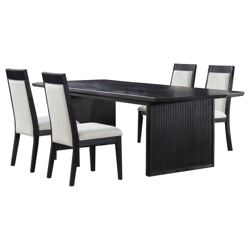 Brookmead 5-piece Extension Leaf Dining Table Set Black - 108231-S5A