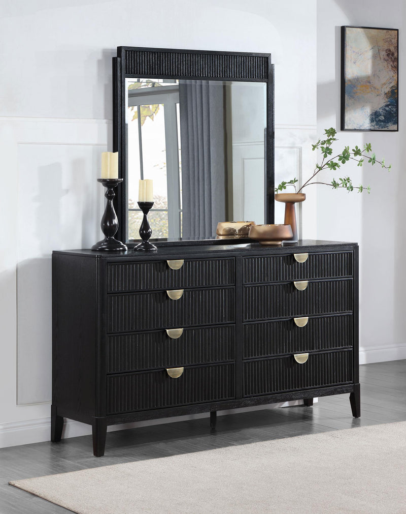 Brookmead 8-drawer Dresser with Mirror Black - 224713M