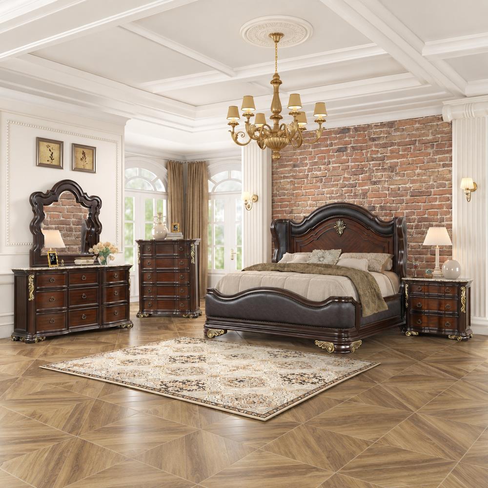 Brooks - Brown King Bed, Dresser, Mirror, Chest, Nightstand — Gate ...