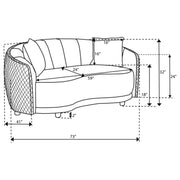 Brookside 2-piece Velvet Upholstered Sofa Set Dark Grey - 504844-S2