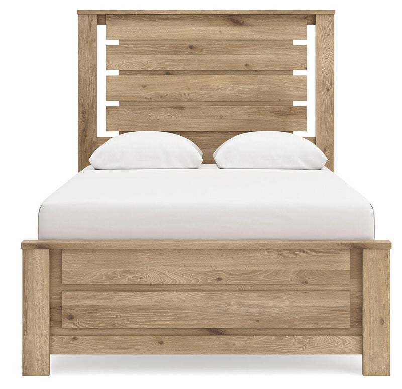 Brozmont Full Panel Platform Bed, Dresser and Mirror - B1045B11