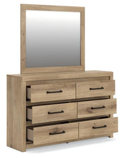 Brozmont Full Panel Platform Bed, Dresser and Mirror - B1045B11