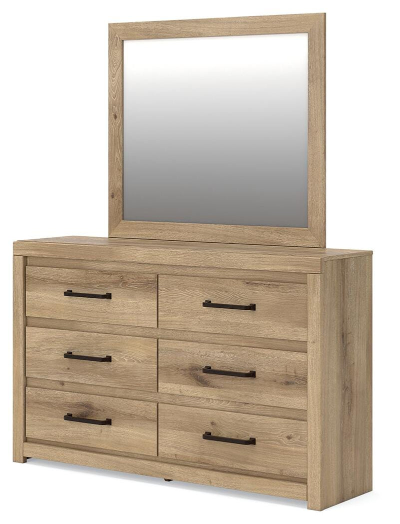 Brozmont Queen Panel Bed, Dresser and Mirror - B1045B3