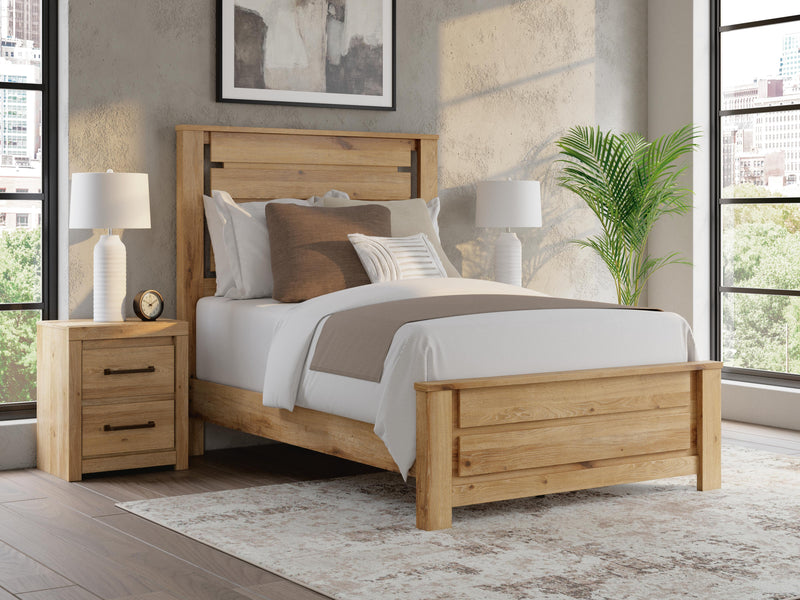 Brozmont Tan Full Panel Platform Bed - B1045B10