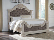 Bruchandi Antique White California King Upholstered Panel Bed - PCB948B5
