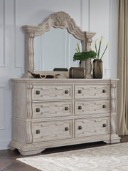 Bruchandi Antique White Dresser and Mirror - PCB948B1
