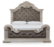Bruchandi Antique White King Upholstered Panel Bed - PCB948B4