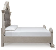 Bruchandi Antique White King Upholstered Panel Bed - PCB948B4