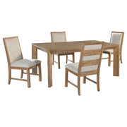 Bruner 5-piece 72-inch Rectangular Dining Set Natural Brown - 109101-S5