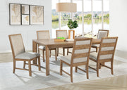 Bruner 7-piece 72-inch Rectangular Dining Set Natural Brown - 109101-S7