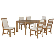 Bruner 7-piece 72-inch Rectangular Dining Set Natural Brown - 109101-S7